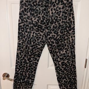 Leopard camo print denim
